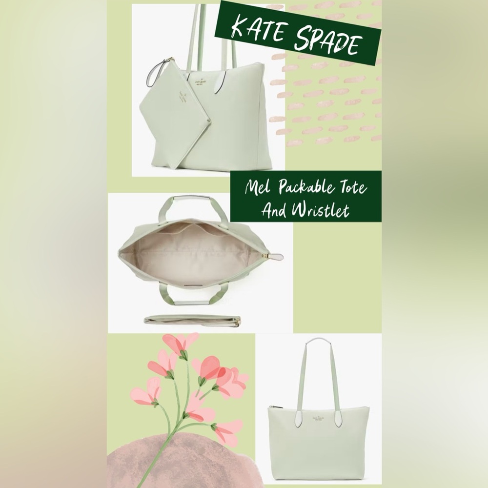 NIP Kate Spade Packable Tote and Wristlet Set